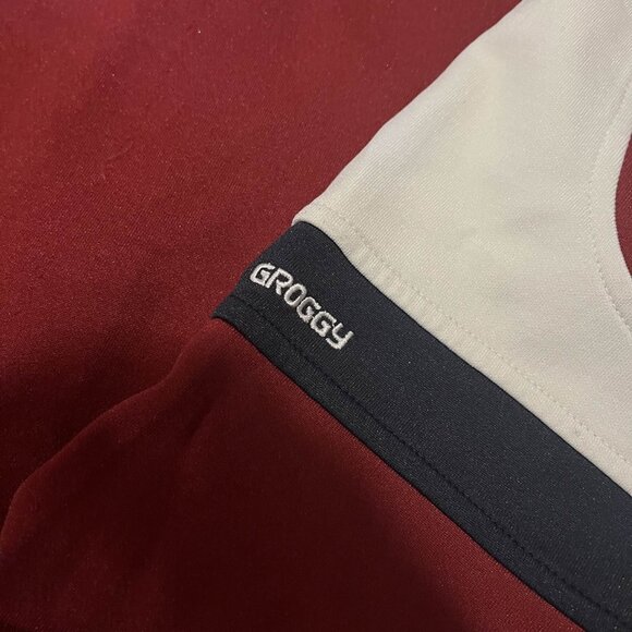 Burgundy and white vintage track jacket/sweater - Picture 4 of 5